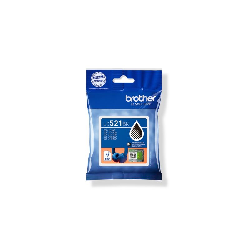 Cartucho de Tinta Compatible - Brother LC521 Negro  Reemplaza LC521BK 