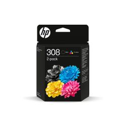 Cartuchos de Tinta Originales - HP 308 Negro + Color Pack de 2 6L6S6UE 
