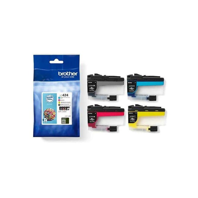 Pack de 4 cartuchos de tinta originales  -  BROTHER LC424VAL  -  1 negro + 1 cian + 1 magenta + 1 amarillo  -  (LC424VAL)