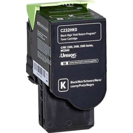 Cartucho de tóner original  -  LEXMARK C232HK0  -  negro  -  (C232HK0)
