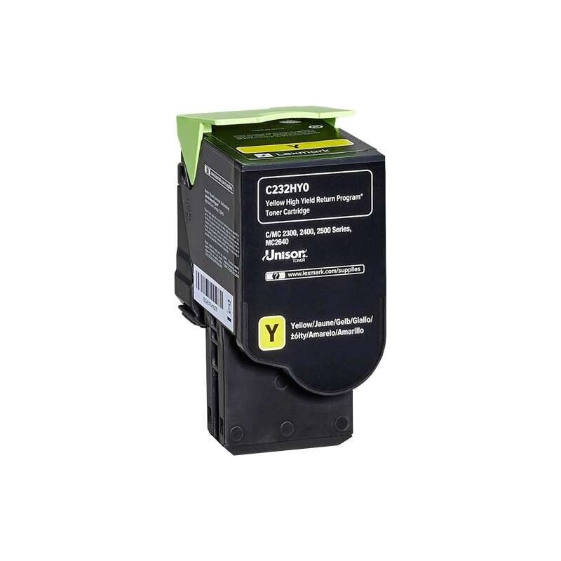 Cartucho de tóner original  -  LEXMARK C232HY0  -  amarillo  -  (C232HY0)