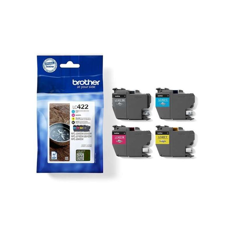Brother LC422 Pack 4 Cartuchos de Tinta Originales - LC422VAL