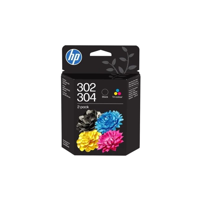 HP 302/304 Negro + Color Pack de 2 Cartuchos de Tinta Originales - B82L1AE/X4D37AE/3JB05AE