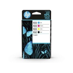 Pack de 4 cartuchos de tinta originales  -  HP 932BK + HP 933C + HP 933M + HP 933Y  -  1 negro + 1 cian + 1 magenta + 1