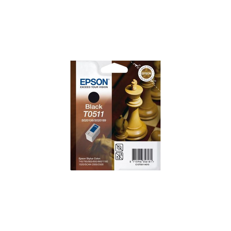 Cartucho de tinta original  -  EPSON T0511  -  negro  -  (C13T05114010)