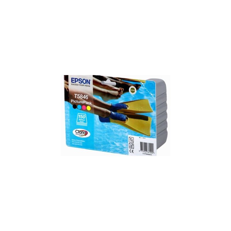 Cartucho de tinta original  -  EPSON T5846  -  negro + cian + magenta + amarillo  -  (C13T58464010)