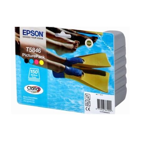 Cartucho de tinta original  -  EPSON T5846  -  negro + cian + magenta + amarillo  -  (C13T58464010)