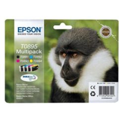 Pack de 4 cartuchos de tinta originales  -  EPSON T0895  -  1 negro + 1 cian + 1 magenta + 1 amarillo  -  (C13T08954010)