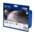 Pack de 4 cartuchos de tinta originales  -  BROTHER LC1000  -  1 negro + 1 cian + 1 magenta + 1 amarillo  -  (LC1000VAL)