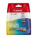 Pack de 3 cartuchos de tinta originales  -  CANON 526 C + 526 M + 526 Y  -  1 cian + 1 magenta + 1 amarillo  -  (4541B006)