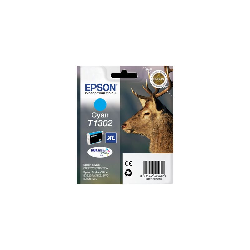 Cartucho de tinta original  -  EPSON T1302  -  cian  -  (C13T13024012)