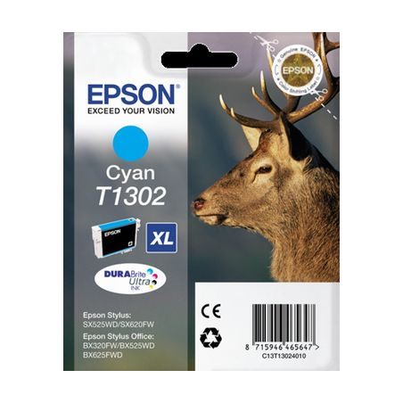 Cartucho de tinta original  -  EPSON T1302  -  cian  -  (C13T13024012)