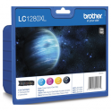 Pack de 4 cartuchos de tinta originales  -  BROTHER Pack LC1280XL  -  1 negro + 1 cian + 1 magenta + 1 amarillo  -  (LC1280XLVAL