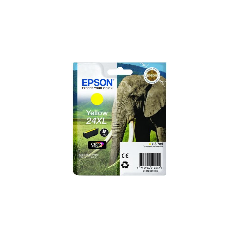 Cartucho de tinta original  -  EPSON 24XL  -  amarillo  -  (C13T24344012)  -  gran capacidad