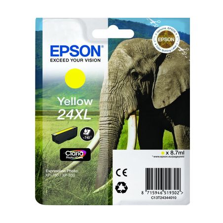Cartucho de tinta original  -  EPSON 24XL  -  amarillo  -  (C13T24344012)  -  gran capacidad