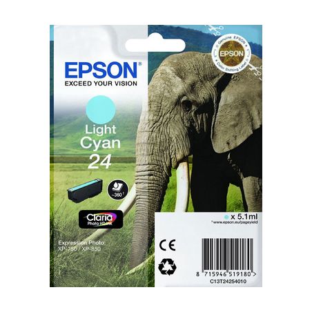 Cartucho de tinta original  -  EPSON 24XL  -  cian claro  -  (C13T24354012)  -  gran capacidad
