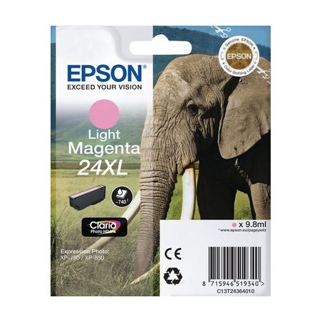 Cartucho de tinta original  -  EPSON 24XL  -  magenta claro  -  (C13T24364012)  -  gran capacidad
