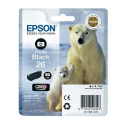 Cartucho de tinta original  -  EPSON 26  -  negro Photo  -  (C13T26114012)