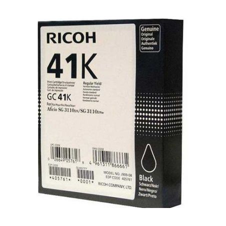 Cartucho de tinta original  -  RICOH GC-41 K  -  negro  -  (405761)