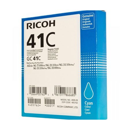Cartucho de tinta original  -  RICOH GC-41 C  -  cian  -  (405762)