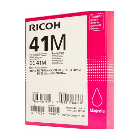 Cartucho de tinta original  -  RICOH GC-41 M  -  magenta  -  (405763)