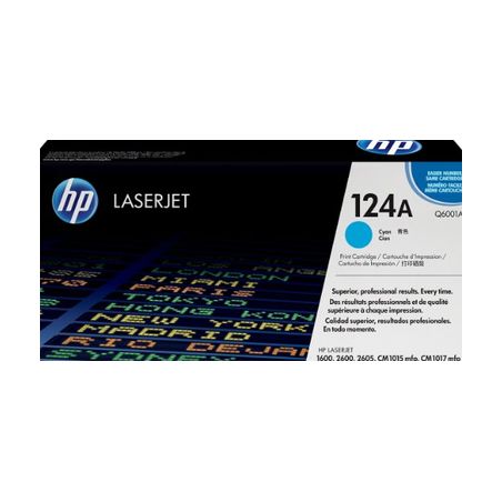 Toner original  -  HP 124A  -  cian  -  (Q6001A)