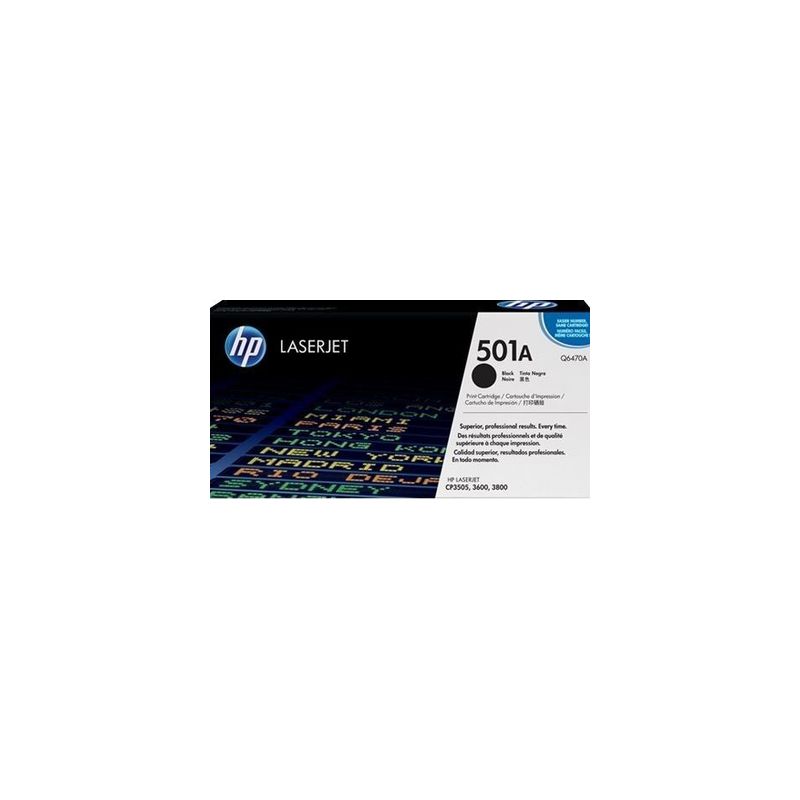 Toner original  -  HP 501A  -  negro  -  (Q6470A)