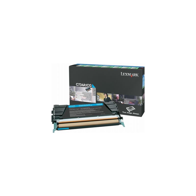 Toner original  -  LEXMARK C734A1CG  -  cian  -  (C734A1CG)