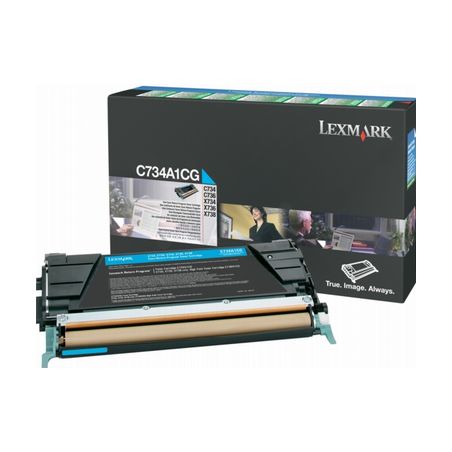 Toner original  -  LEXMARK C734A1CG  -  cian  -  (C734A1CG)