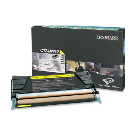 Toner original  -  LEXMARK C734A1YG  -  amarillo  -  (C734A1YG)