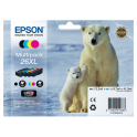 Pack de 4 cartuchos de tinta originales  -  EPSON 26XL  -  1 negro + 1 cian + 1 magenta + 1 amarillo  -  (C13T26364010)  -  gran capacidad