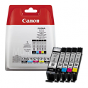 Pack de 5 cartuchos de tinta originales  -  CANON PGI570BK + CLI571BK + CLI 571C + CLI571M + CLI571Y  -  1 negro + 1 cian + 1 magenta + 1 amarillo  -  (0372C004)