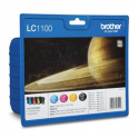 Pack de 4 cartuchos de tinta originales  -  BROTHER LC1100  -  1 negro + 1 cian + 1 magenta + 1 amarillo  -  (LC1100VALBP)